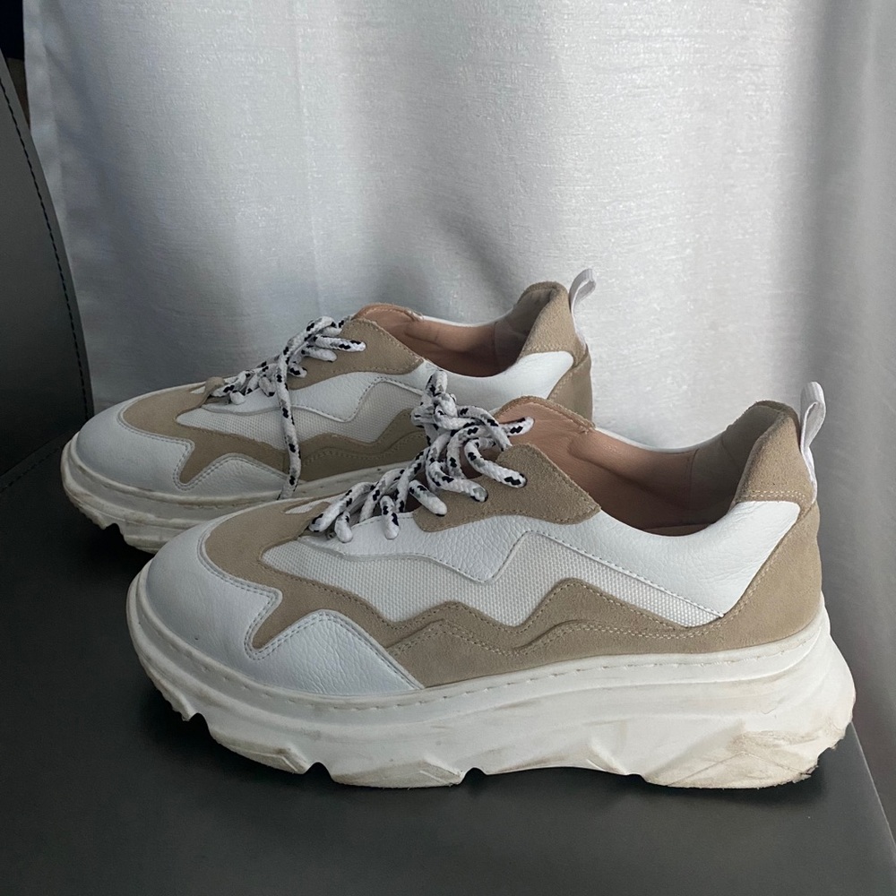 Beige and White sneakers